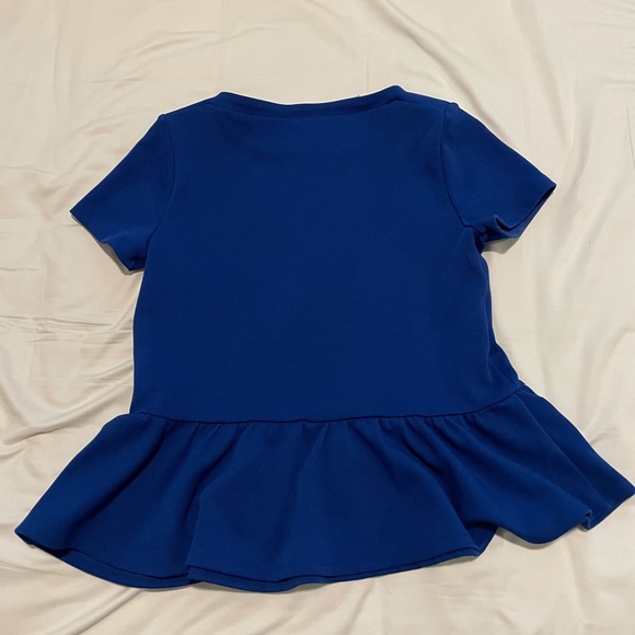 Elle Blue Peplum Top - Picture 3 of 3